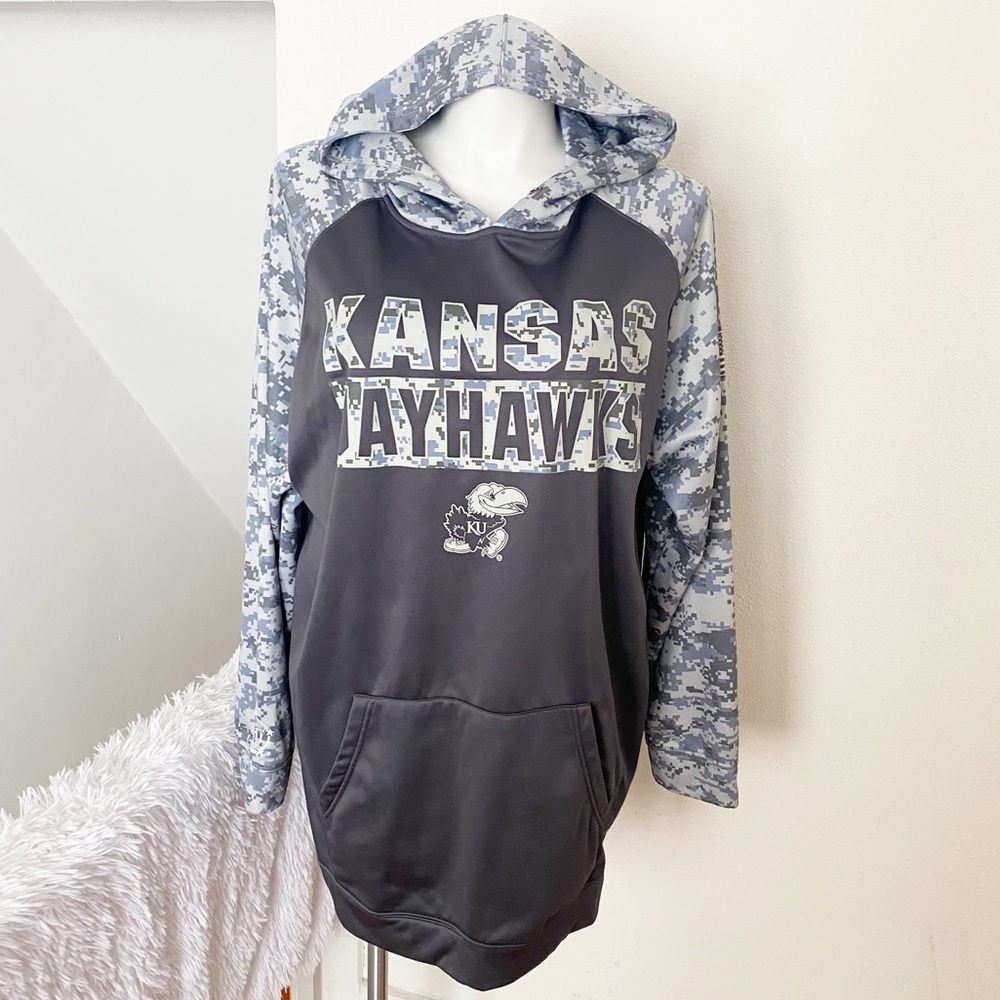 Men's Colosseum Charcoal Kansas Jayhawks OHT Military Appreciation Digi Camo 2XT